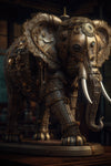 Éléphant africain de moteur dans l'art de mur de conception de Steampunk