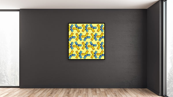 Pattern with shapes cube wall art - Cubist Tapestry