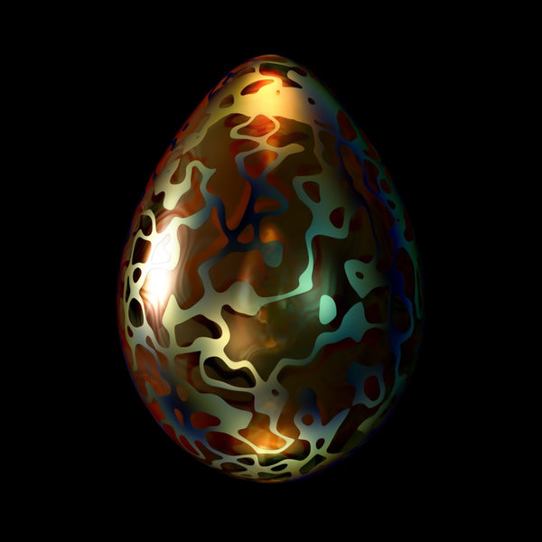 Pysanka Brown Glass Egg - Sienna Ovum