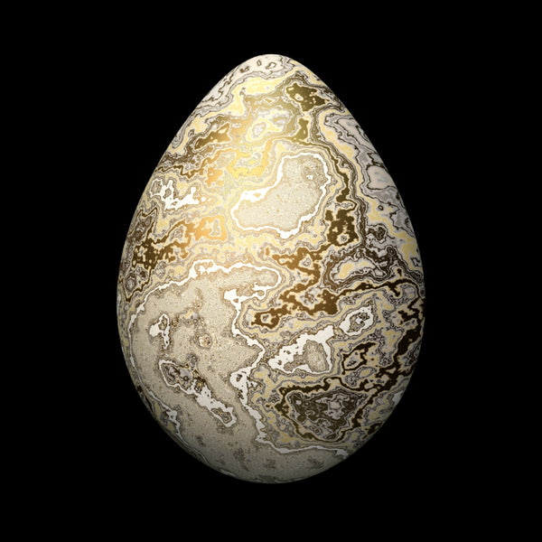 Pysanka Gold and Sandstone Egg - Sahara’s Crown