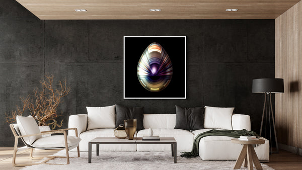 Pysanka Egg with Pearlescent Cloak - Moonlit Shroud