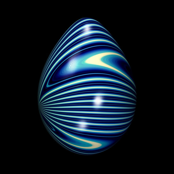 Enamel Lines of Blue Egg - Azure Serenade