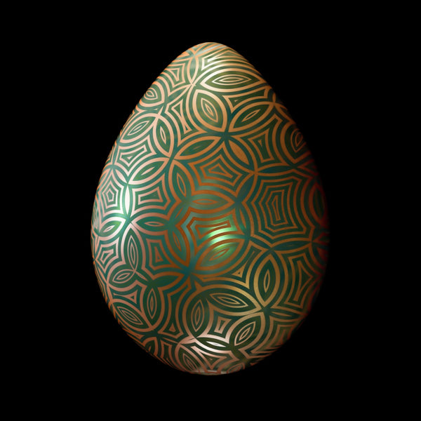 Japanese Pattern Copperised Egg - Copper Kimono