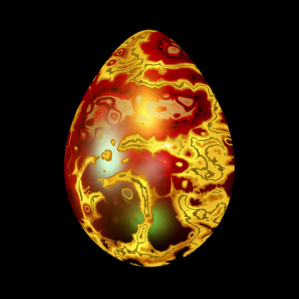 Yellow Fiery Rock Egg - Inferno Geode