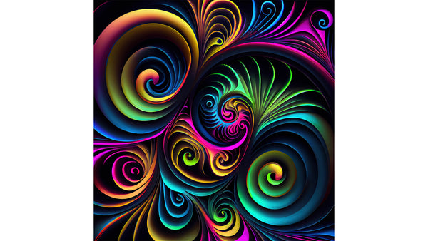 Oeuvre abstraite de conception de spirales lumineuses - Vortex of Radiance