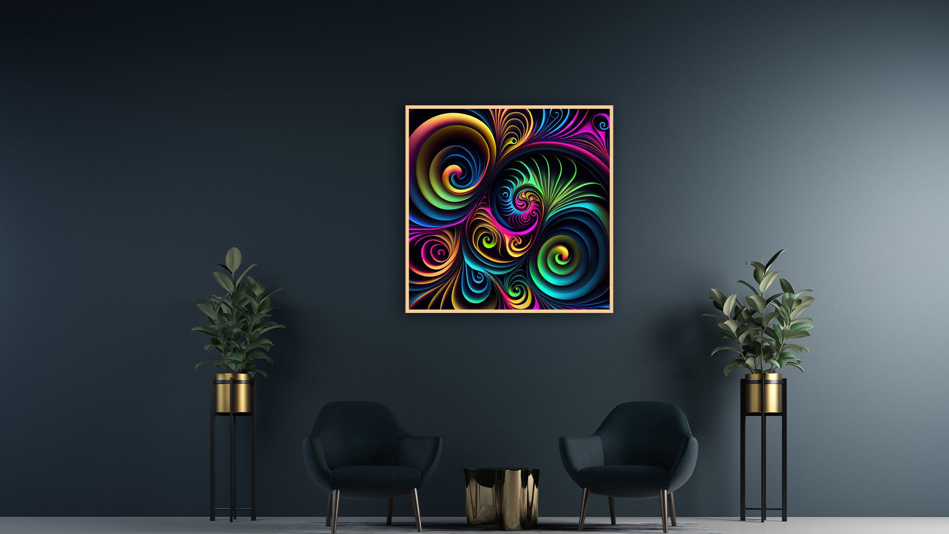 Abstract bright spirals design artwork - Vortex of Radiance