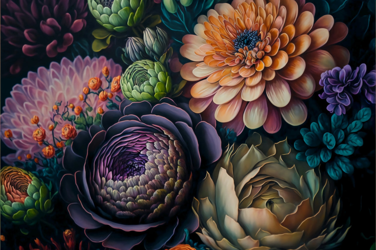 Artwork of beautiful digital flowers - Digital Blooms