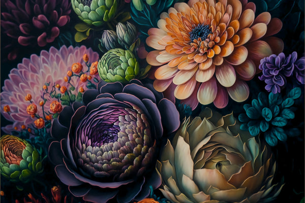 Oeuvre de belles fleurs numériques - Digital Blooms