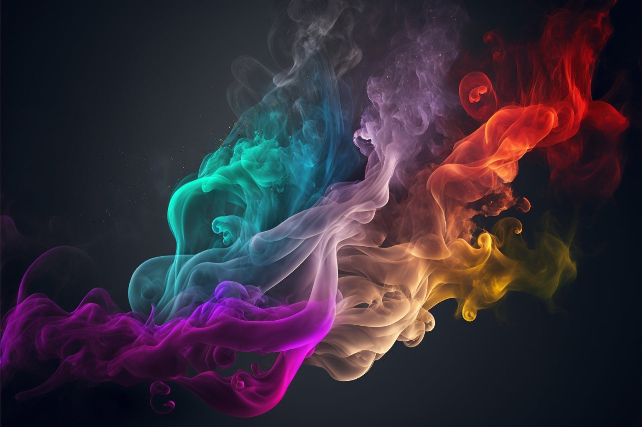 Whispering Mists Oeuvre de fumée multicolore abstraite