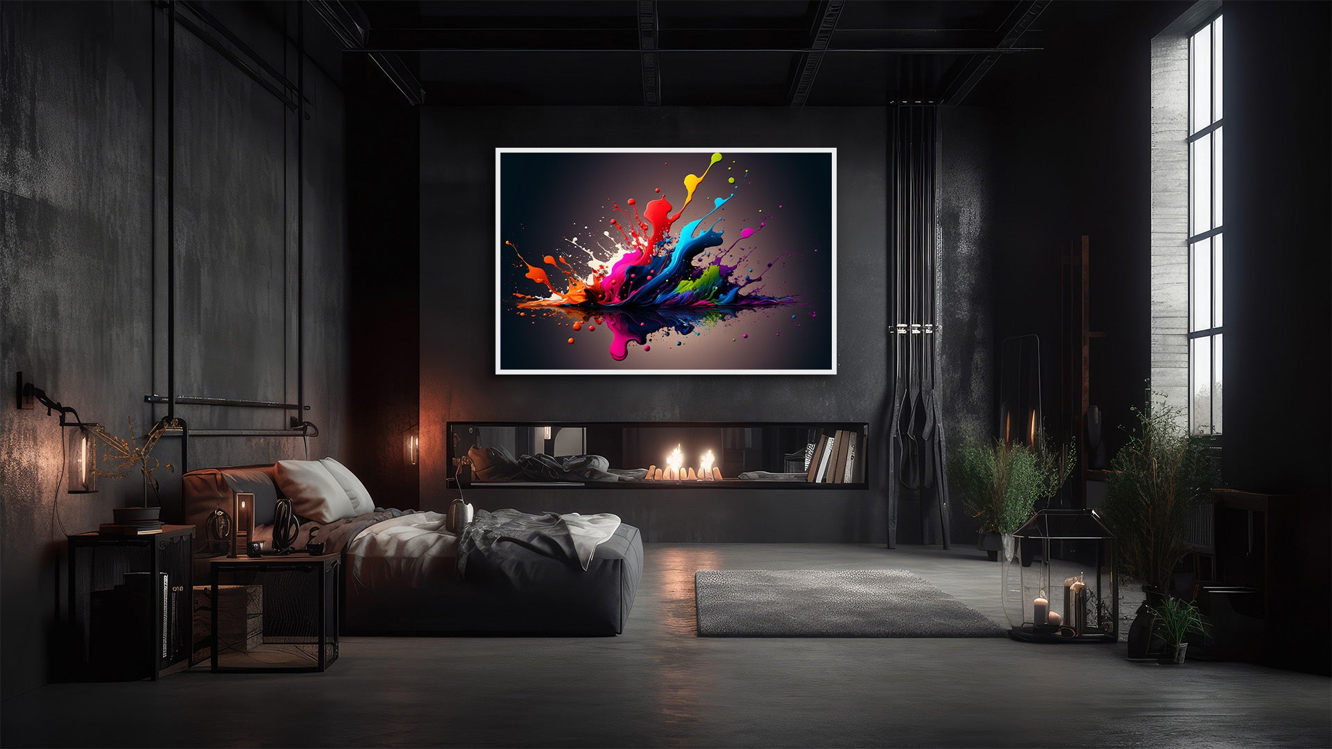 Canvas van dromen Abstract veelkleurig Splash-behang