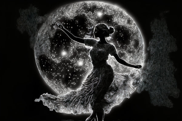 Woman dancing for the moon  - Nocturnal Ballet