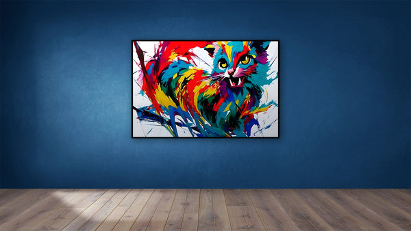 Colorful Cat abstract art - Purr-fect Spectrum