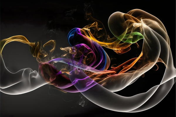 Serenity Unveiled Fumée colorée abstraite
