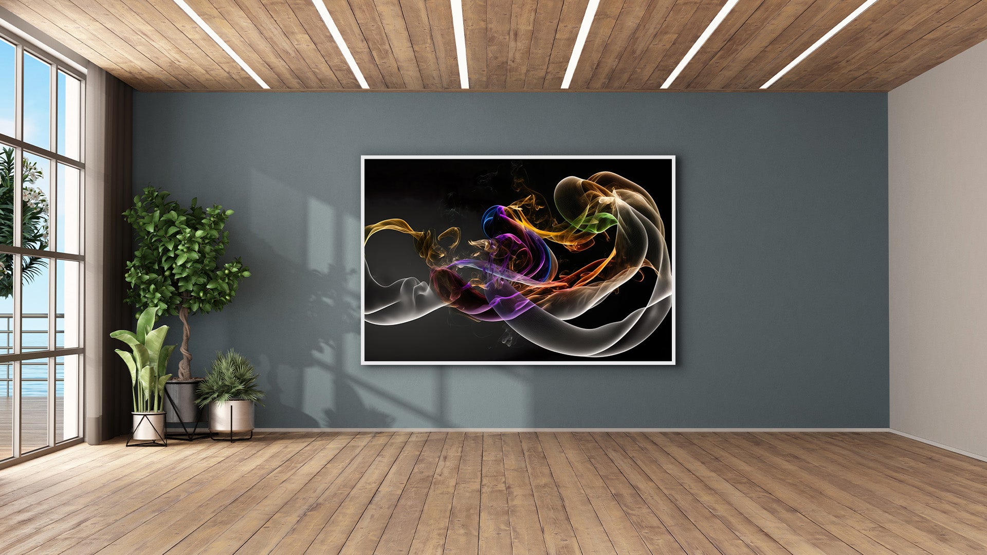 Serenity Unveiled Abstract Colorful Smoke