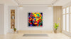Portret van vrouw Neon wall art- Lappendeken Mozaïek